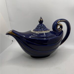 Vintage Hall China Cobalt Blue/ Gold Trim Aladdin 6cup Teapot #0663R